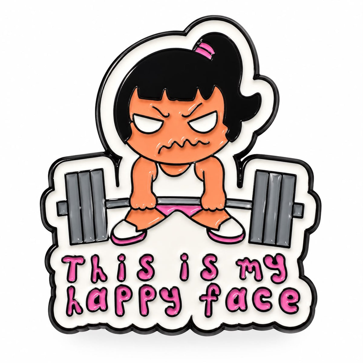 This Is My Happy Face Pin