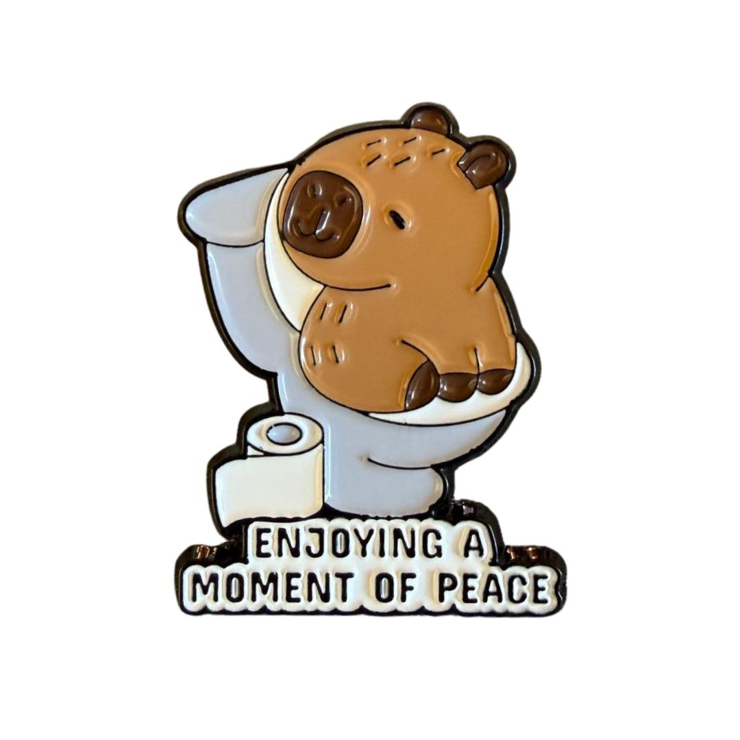 Peaceful moment capybara pin
