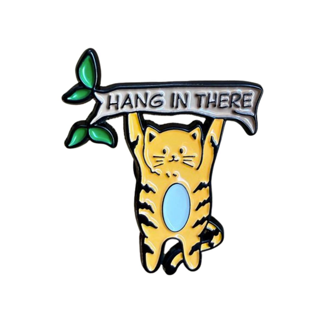 Hanging Cat pin