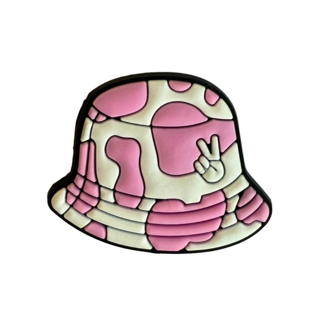 Mini Pink Camo Hat Rubber Patch