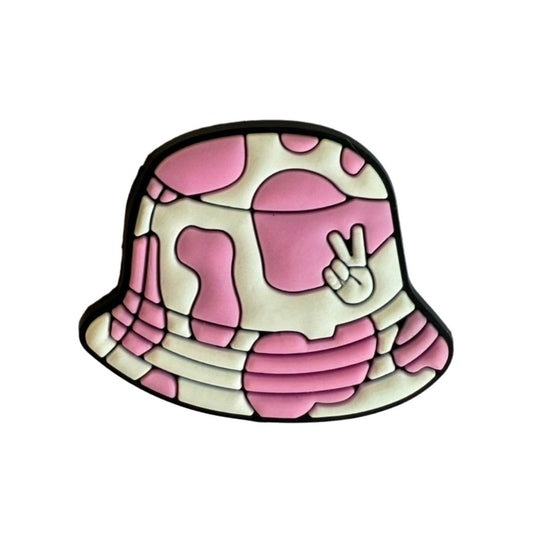 Mini Pink Camo Hat Rubber Patch