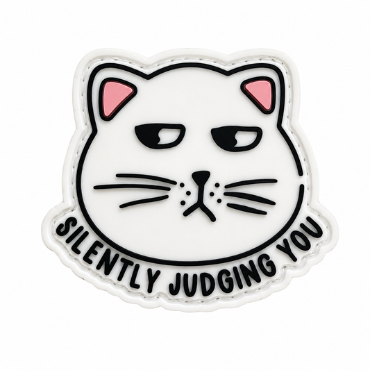 Silently Judging Cat Rubber Patch